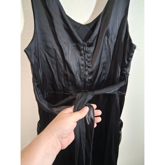 Pompous Girly Party Dress Pockets Satin Sleeveless Dance Black Juniors Size 7 - Picture 5 of 7